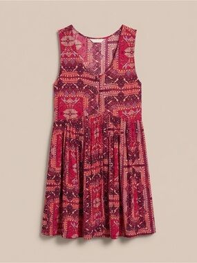 Free People Red and Pink Patterned Tunic